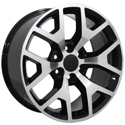 Roda preta 22x9 com face usinada para 2000-2015 GMC Yukon XL - OWH2034 - Imagem 1 de 4