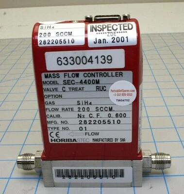 500029732R-CU / MASS FLOW CONTROLLER, CU,SIH4,STEC,200SCCM,MFC,UNI / STEC - Image 1 of 4