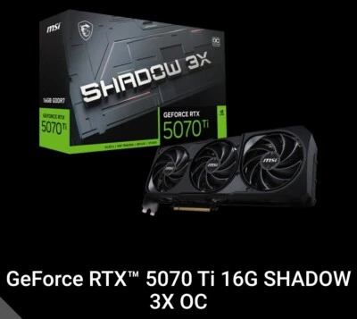 GeForce RTX™ 5070 Ti 16G SHADOW 3X OC Closed Box BRAND NEW - Image 1 of 4