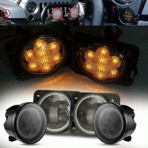 Señal de giro frontal marcador lateral guardabarros luces LED lente de humo para Jeep Wrangler JK - Imagen 1 de 12