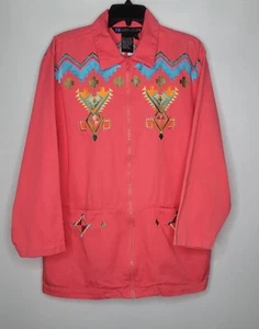 Chaqueta para mujer IB Diffusion talla 12 bolsillos bordada manga larga cremallera completa - Imagen 1 de 9