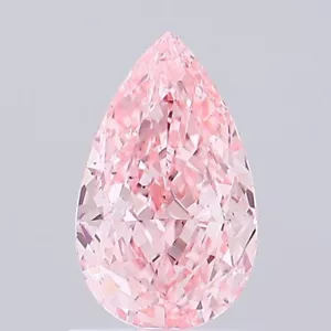 Pink Pear Cut Lab Grown Diamond For Engagement Ring - Picture 1 of 2