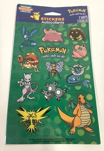 POKEMON Stickers 2 Sheets 24 Total Sticker Time NOS Sealed 1999 - Picture 1 of 2