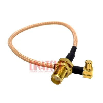 15CM RG316 SMA Female to Right Angle MCX Male GPS Aerial Instrument Jumper Cable - Image 1 of 4
