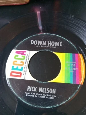 45RPM Rick Nelson Down Home, Fools Rush In Decca Pop Rock Vinyl Record 31533 VG Foto 1 de 2