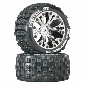 Duratrax DTXC3555 Pistol ST 2.8" 2WD Mounted Rear C2 Tires/Wheels Chrome (2) - Picture 1 of 1