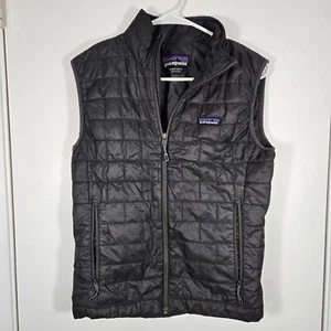 Patagonia Nano Puff Vest Women's  Charcoal Primaloft Puffer Full Zip XS Logo - Picture 1 of 12