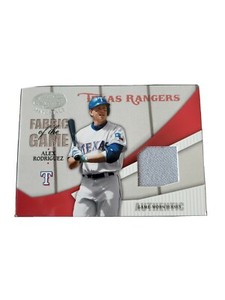 2004 leaf certified fabric of the game Alex Rodriguez Game Worn Jersey