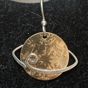 Hand Crafted Planet Saturn Dangle Hook Earring Single - Picture 1 of 4