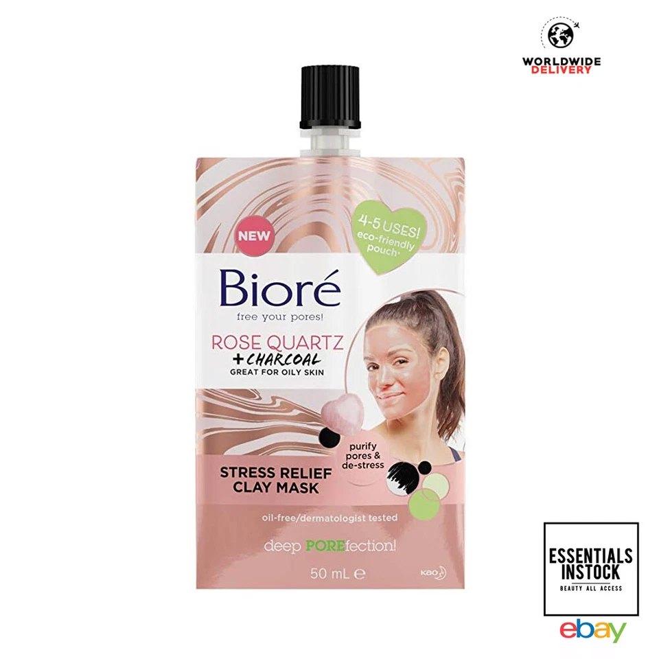 Bioré Rose Quartz Stress Relief Clay Mask 50ml - Image 1 of 1