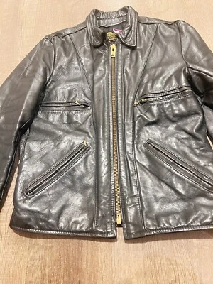 Chaqueta de cuero vintage Vanson para motocicleta ajuste pequeño-medio (talla 36) hecha en EE. UU. Foto 1 de 4