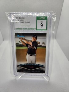 2011 BOWMAN FINEST FUTURES #FF10 FREDDIE FREEMAN RC BRAVES CSG 9 GRADED ROOKIE