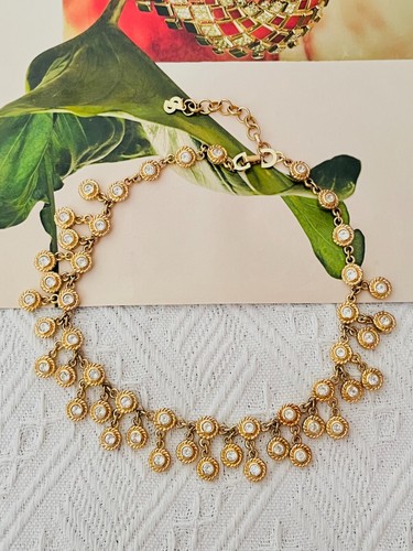 Collana pavone Christian Dior vintage anni 80 con ciondolo cristalli scintillanti interi