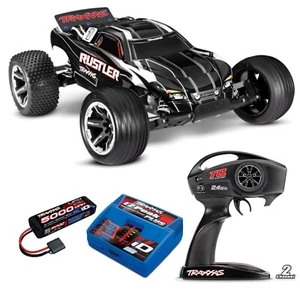 TRAXXAS # Rustler Combo 1/10 2WD Truggy RTR Brushed +Lipo Akku und 4A Lipo Lader - Bild 1 von 4