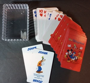 VTG WALT DISNEY WORLD Full Deck Playing Cards with case. Never Used Mickey Mouse - Picture 1 of 5