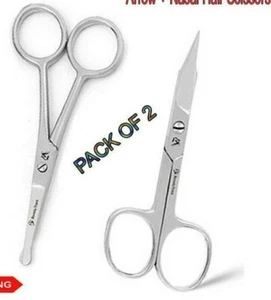 Facial Hair Scissors Set Nose Ear Moustache / Eyelashes Eyebrow Straight Scissor - Picture 1 of 3
