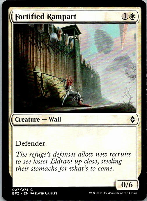 Fortified Rampart Magic The Gathering Battle For Zendikar Card LP - Image 1 of 1