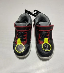 Athletic Works Sz 3 Boys Red/Gray Light Up Athletic Sneaker Shoes New with tags - Picture 1 of 6