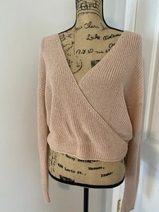 Forever 21 criss cross deep V open back knit sweater large NWT - Picture 1 of 7
