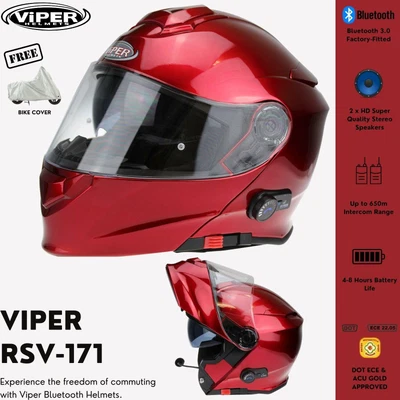 Casco Viper RS-V171 Apribile Bluetooth Blinc ECE 22.06 ACU Visière - Immagine 1 di 4