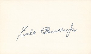 Earle Brucker Jr 1948 Athletics Baseball Signed 3x5 Index Card Deceased 2009
