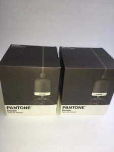 2 pack PANTONE Deneb Pendant Drop Cap Pendant Lights in Satin Pewter SlateGrey - Picture 1 of 9