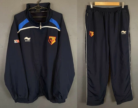 MEN'S TRACKSUIT BURRDA FC WATFORD HORNETS JACKET & PANTS SOCCER FOOTBALL SIZE XL Cover