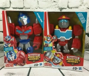 (2) Transformers 10 inch Rescue Bots Optimus Prime Heatwave Mega Mighties Figure - Picture 1 of 12