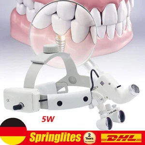 3.5X Medizinische Dental Chirurgisch Lupenbrille Lupe und LED Kopf Licht 420mm - Bild 1 von 10