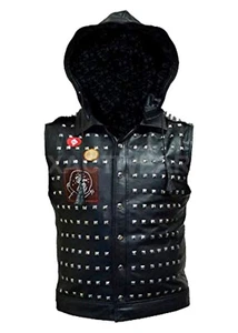 Herren Watch Dog 2 Dedsec Schraubenschlüssel Game Shawn Baichoo Leder Biker Weste - Bild 1 von 3
