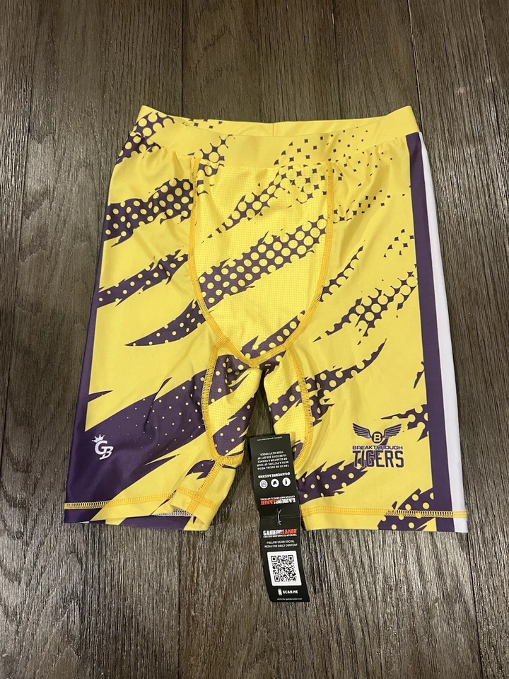 Mens Football Break Through Tigers Compression Shorts 7v7 Football Spandex M - Image 1 of 1