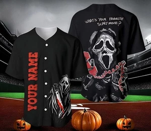 Scream Movie Jersey Retro Tee, Ghostface Horror Baseball Shirt, Halloween Shirt - Bild 1 von 8