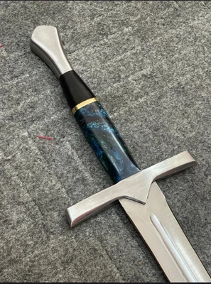 手工锻造碳钢维京锋利剑战斗准备中世纪剑+鞘 — 第 1/4 张图片