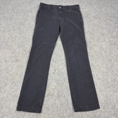 Pantalones Dickies ajustados rectos de trabajo flexibles para hombre talla 31x32 (actual 32x30) negros Foto 1 de 4