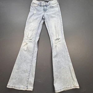 Aeropostale Flare Jeans Women’s Size 10 Light Wash Distressed Low Rise Stretch - Picture 1 of 13
