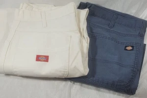 2 Pairs Men's Dickies High Rise Utility Cargo Pants - White, Blue - 36W x 31.5L - Picture 1 of 15