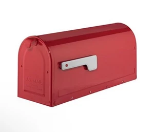 Architectural Mailboxes 7600R MB1 Post Mount Mailbox - Red with Silver Flag -... - Picture 1 of 1