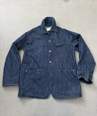 Monitaly Cone Mill Denim Chore Jacket Coverall 40 Gardening made in USA - Image 1 of 4