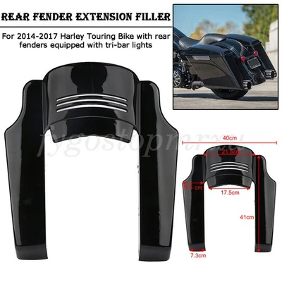 Extensión de guardabarros trasero estirado de 5" para Harley Touring Electra Street Glide 14-17 Foto 1 de 4