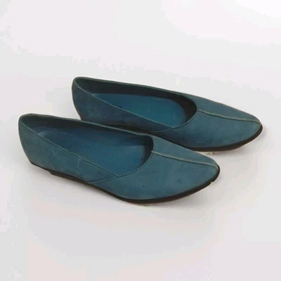 Arche Designer Turquoise Blue Leather Flats Women’s Shoes Pointed Toe Sandals 7 - Image 1 of 4