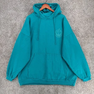 Vintage Crazy Shirts Hoodie Mens XL Teal Laguna Beach Pullover Sweatshirt Hawaii - Picture 1 of 15