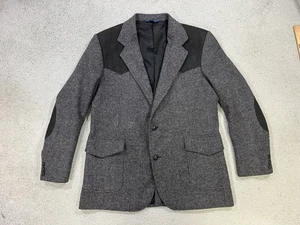 Pendleton Blazer Mens 46 Long Tweed Wool Suede Elbow Patch Made USA Rockabilly - Picture 1 of 19