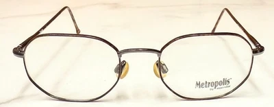 Новый старый запас винтажный Metropolis очки Gunmetal с коричневыми шаблонами Мичиган Италия - Изображение 1 из 4