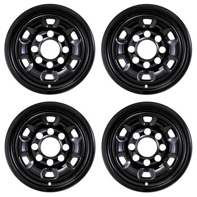 NEW 17" BLACK Covers Wheelskins SET for Dodge RAM 2500 8-lug 6-hole Steel Wheel - Image 1 of 4