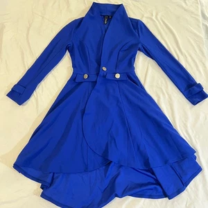 Trende size Medium Double Layer Long Blue Women’s Overcoat - Picture 1 of 17