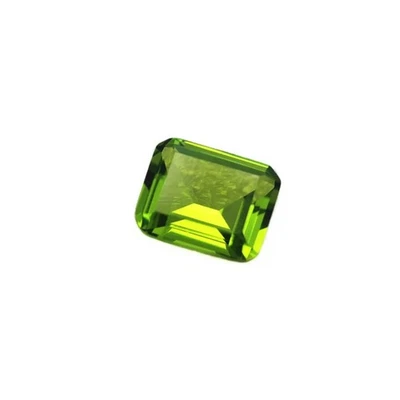 Peridot Rectangle Faceted Gemstone Emerald Cut Peridot Gem 10X12mm - Image 1 of 4