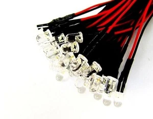 15x HO & N SCALE 5 MM PRE-WIRED LED LIGHT 12 VOLTS ( Red ) - Picture 1 of 3