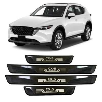 Cubierta de umbral de puerta de coche para Mazda CX5 CX-5 placa de desgaste panel de umbral cubierta protectora moldura Foto 1 de 4