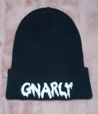 Brandy Melville John Galt Gorro Negro Tejido Sombrero GNARLY Bordado Algodón Foto 1 de 4