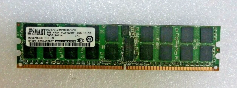 Memória RAM Smart 8GB 4RX4 PC2-5300P ECC SERVIDOR   - Imagem 1 de 1